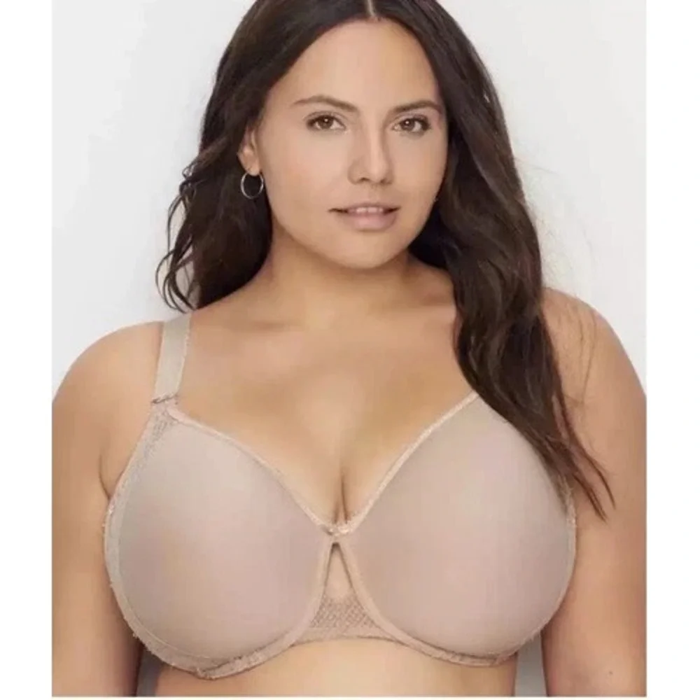 Elomi Bra Style 4383 Size 34I US Plus Full Figure Underwire Beige Lace‎ Charley